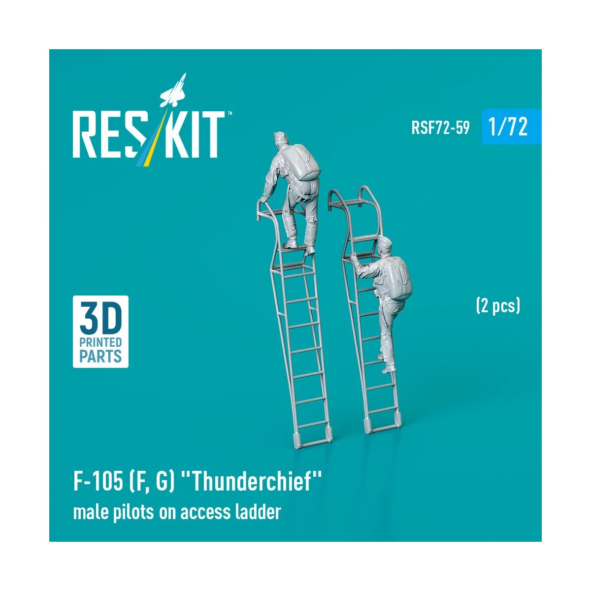 F-105 (F, G) Thunderchief male pilots on access ladder (2 pcs) (3D ...