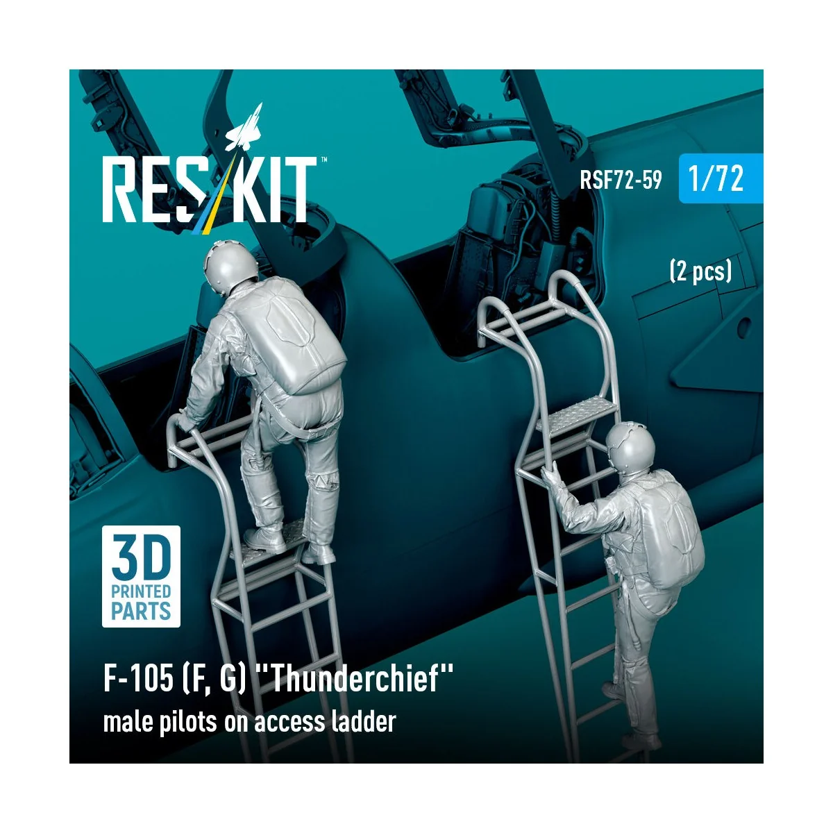 F-105 (F, G) Thunderchief male pilots on access ladder (2 pcs) (3D ...