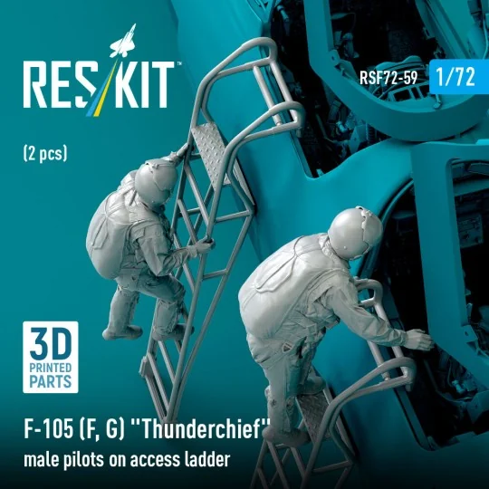 F-105 (F, G) Thunderchief male pilots on access ladder (2 pcs) (3D ...