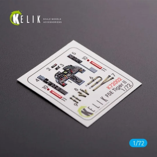 F-5E Tiger II early series interior 3D decals for Dream Model kit, ...