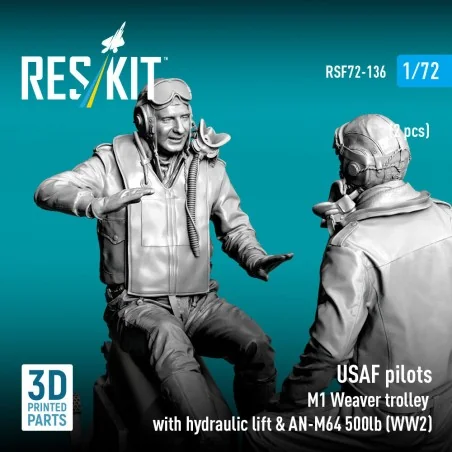 USAF pilots (2pcs) & M1 Weaver Hydraulic bomb lift & AN-M64 500lb (...