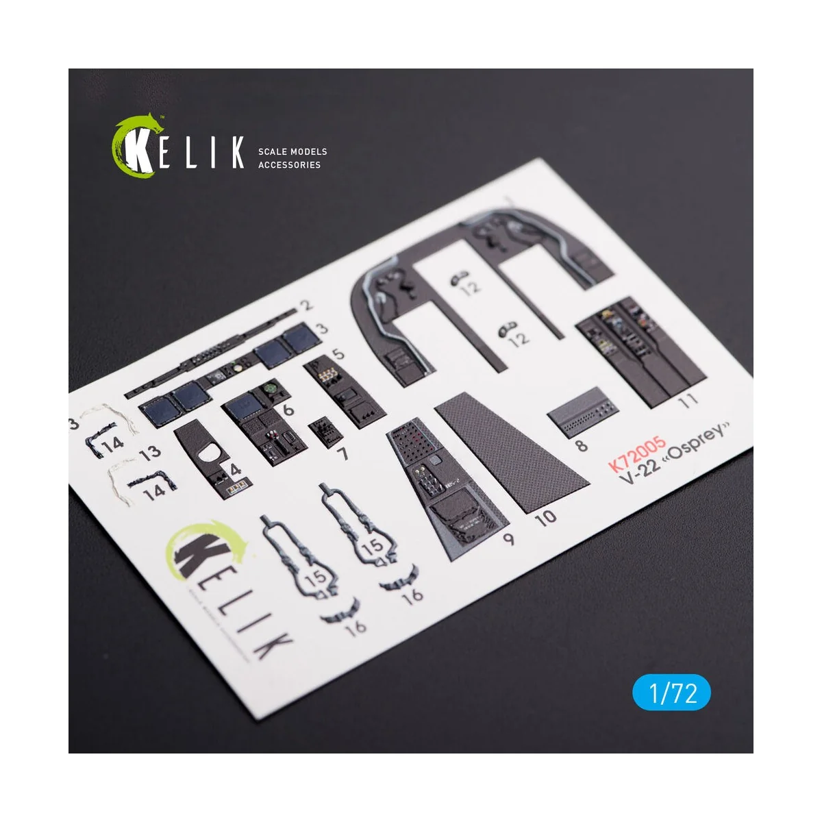 V-22 Osprey interior 3D decals for Hasegawa kit, 1/72 - Kelik K72005