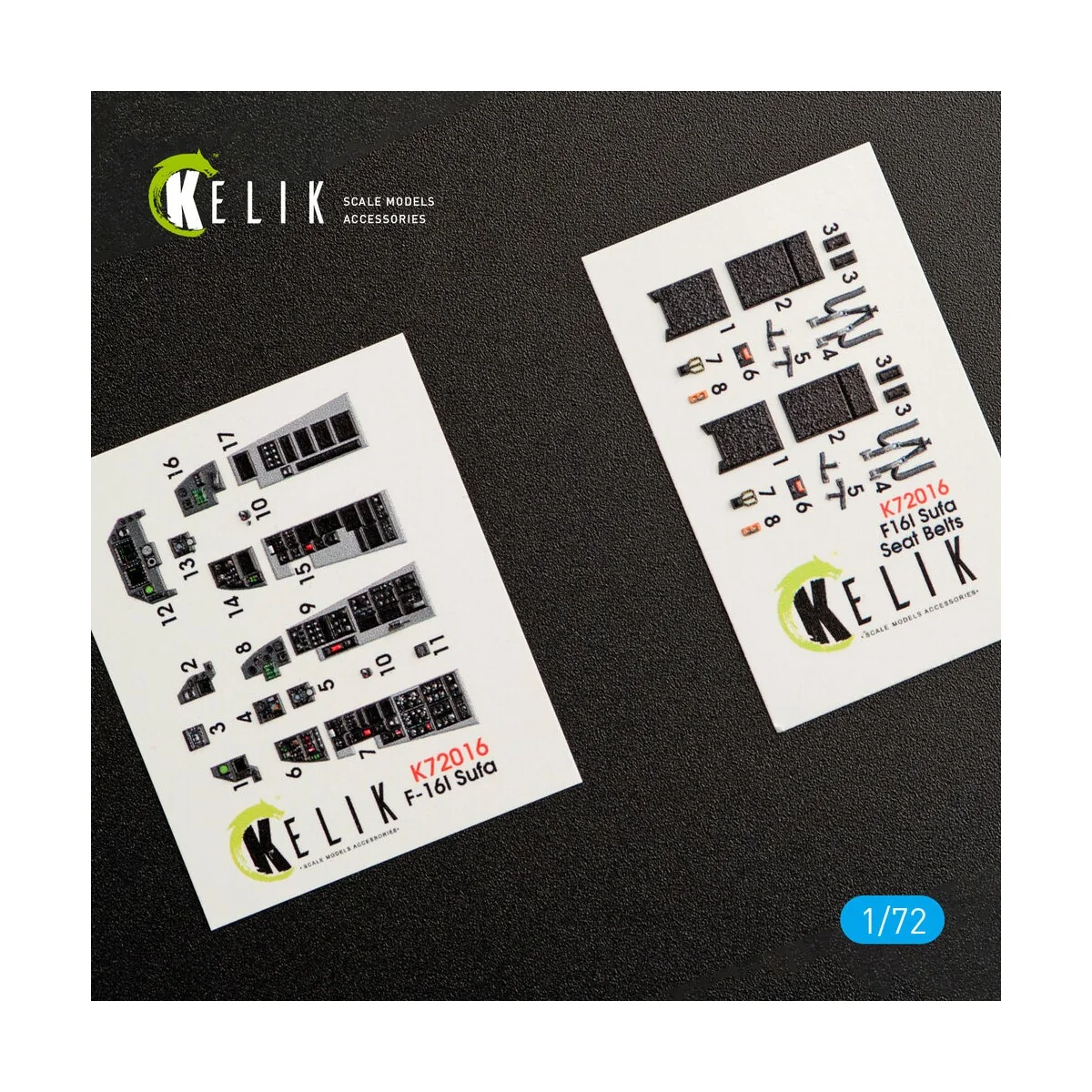 F-16I Sufa interior 3D decals for Kinetic kit, 1/72 - Kelik K72016