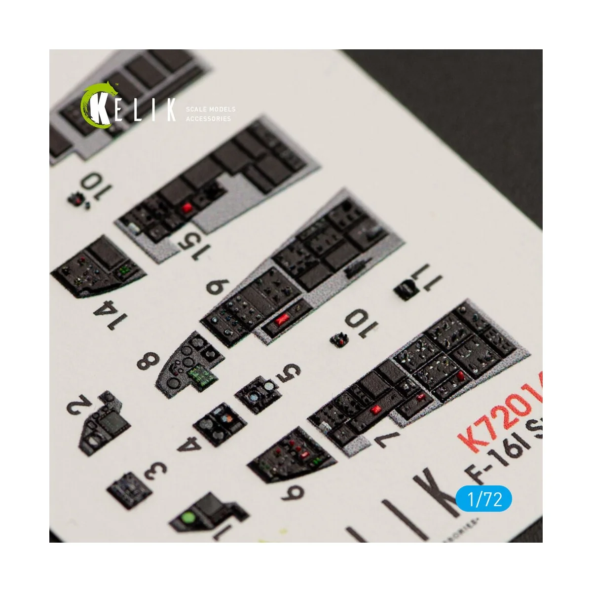 F-16I Sufa interior 3D decals for Kinetic kit, 1/72 - Kelik K72016