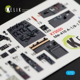 Me-410 A-1/B-1 interior 3D decals for Fine Molds kit, 1/72 - Kelik ... 2