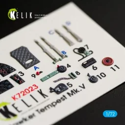 Hawker Tempest Mk.V interior 3D decals for Airfix kit, 1/72 - Kelik... 2