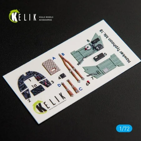Hawker Typhoon Mk.IB interior 3D decals for Airfix kit, 1/72 - Keli...