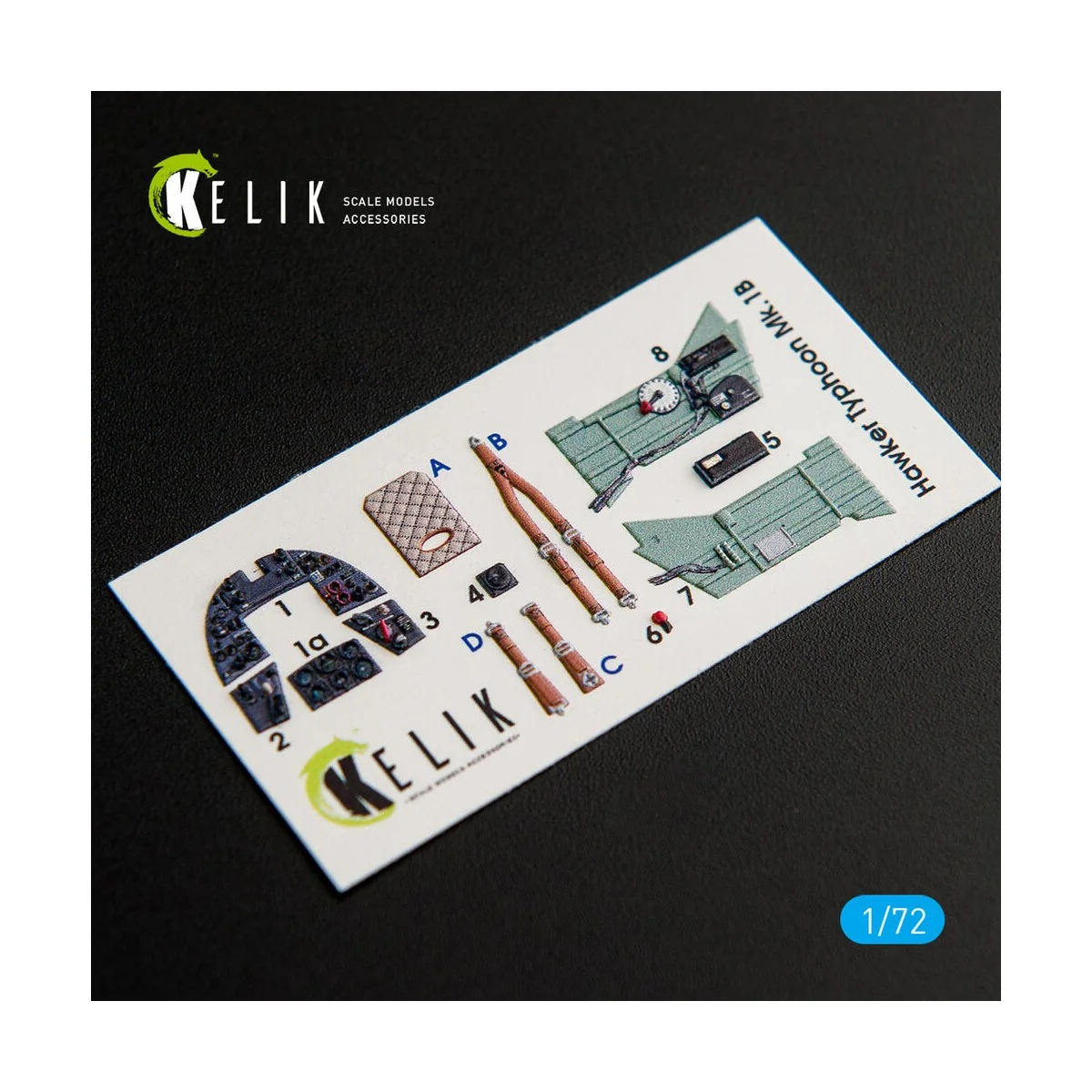 Hawker Typhoon Mk.IB interior 3D decals for Airfix kit, 1/72 - Keli...