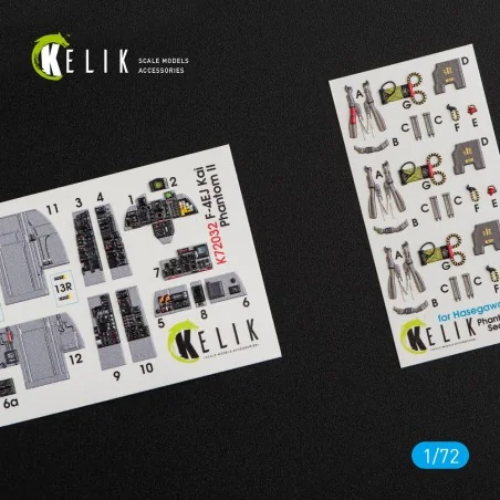 F-4EJ Kai Phantom II interior 3D decals for Hasegawa kit, 1/72 - Ke...