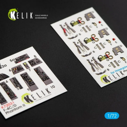 F-4(C, D) Phantom II interior 3D decals for Hasegawa kit, 1/72 - Ke...