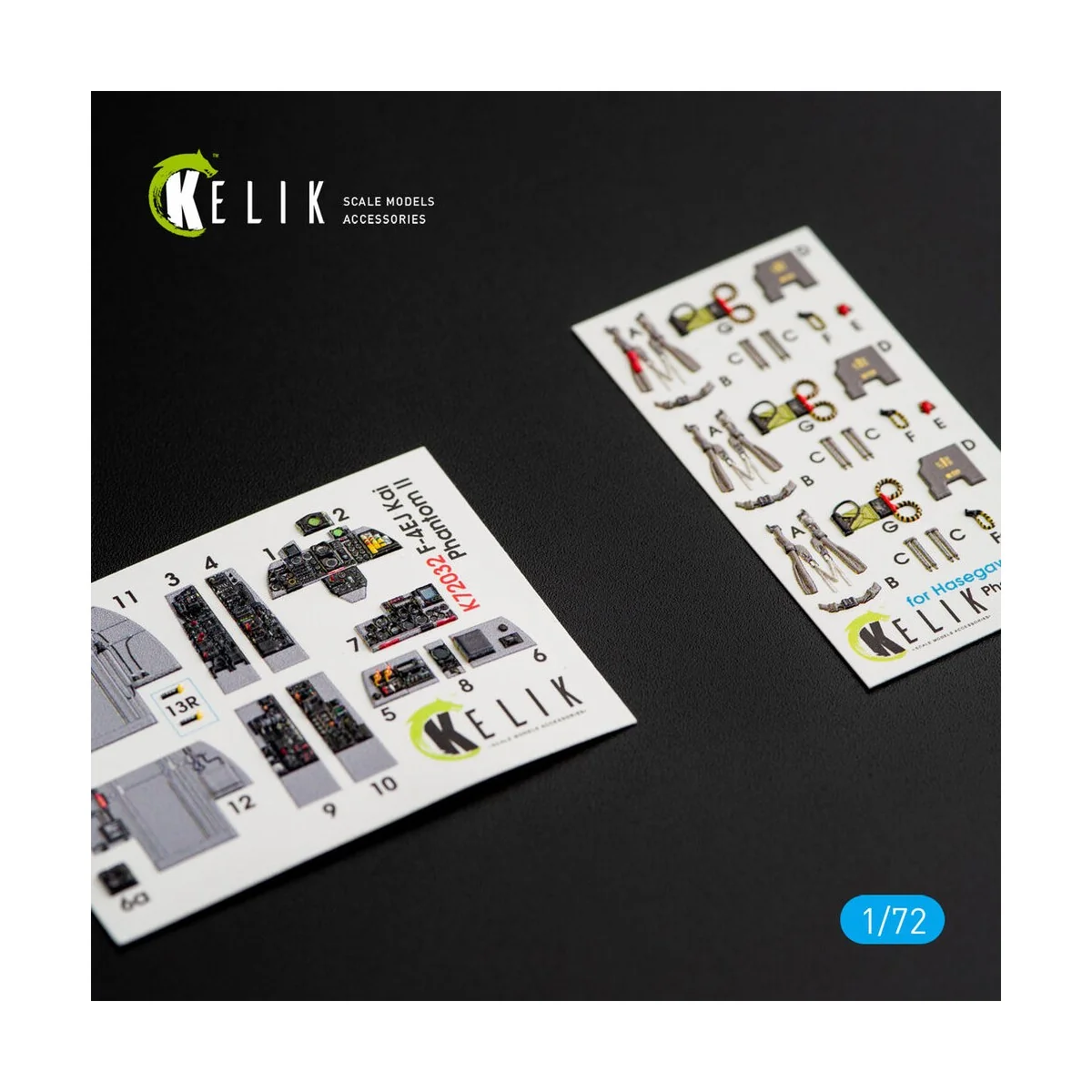 F-4EJ Kai Phantom II interior 3D decals for Hasegawa kit, 1/72 - Ke...