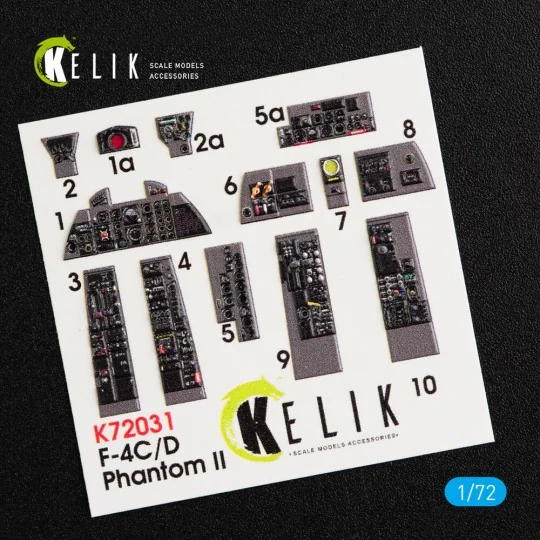 F-4(C, D) Phantom II interior 3D decals for Hasegawa kit, 1/72 - Ke...