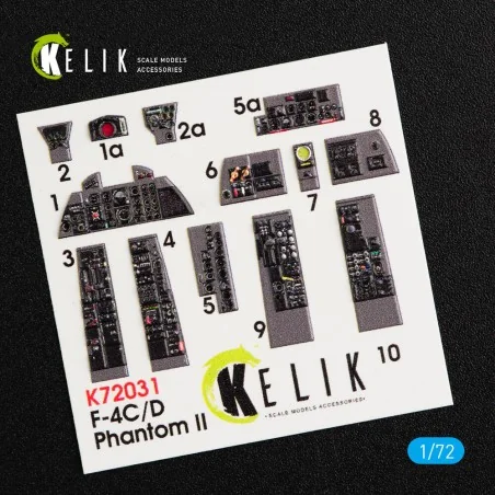 F-4(C, D) Phantom II interior 3D decals for Hasegawa kit, 1/72 - Ke...