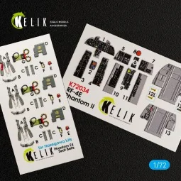 RF-4E Phantom II interior 3D decals for Hasegawa kit, 1/72 - Kelik ...