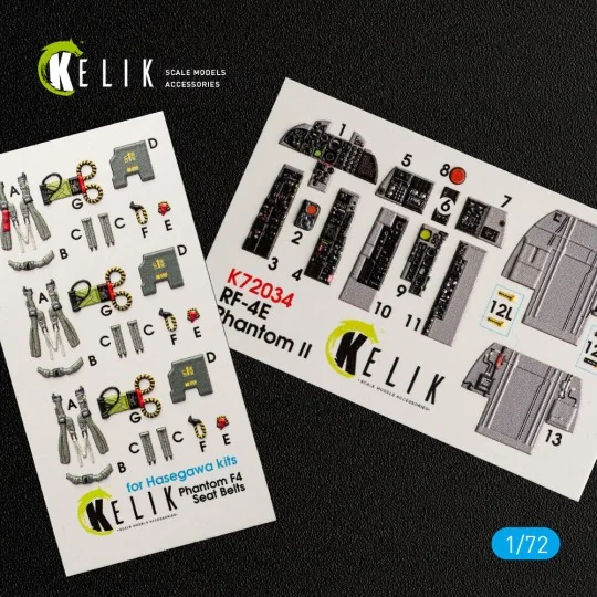 RF-4E Phantom II interior 3D decals for Hasegawa kit, 1/72 - Kelik ...