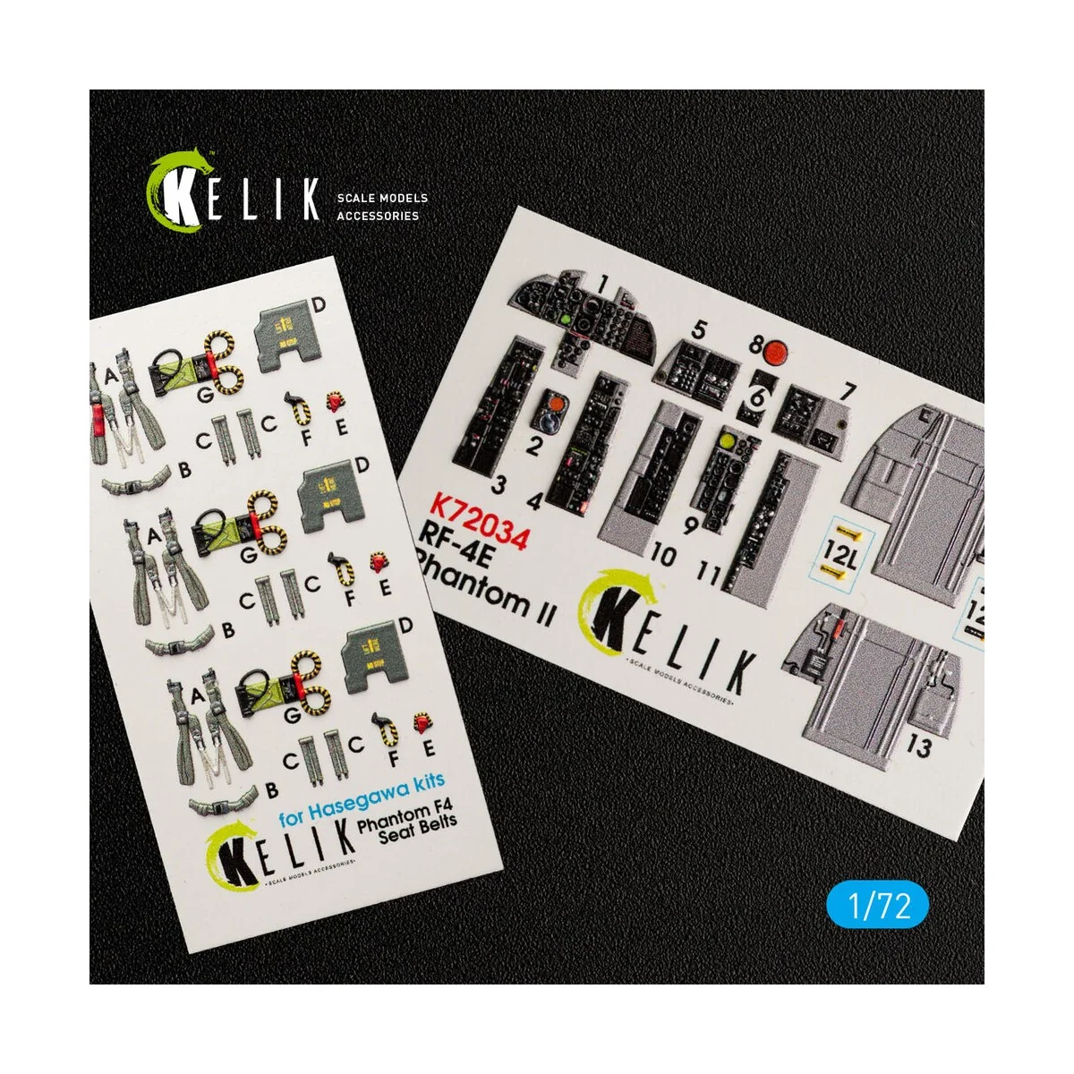 RF-4E Phantom II interior 3D decals for Hasegawa kit, 1/72 - Kelik ...
