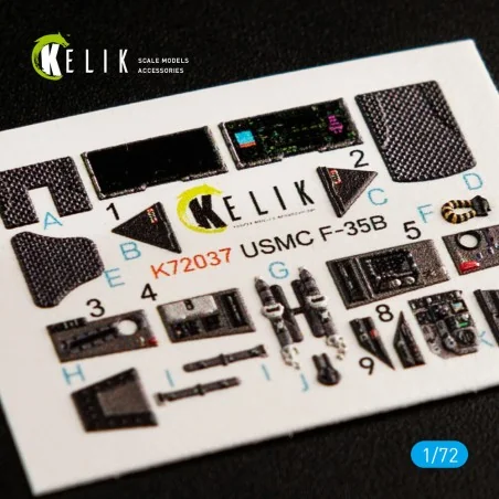 F-35B interior 3D decals for Academy kit, 1/72 - Kelik K72037