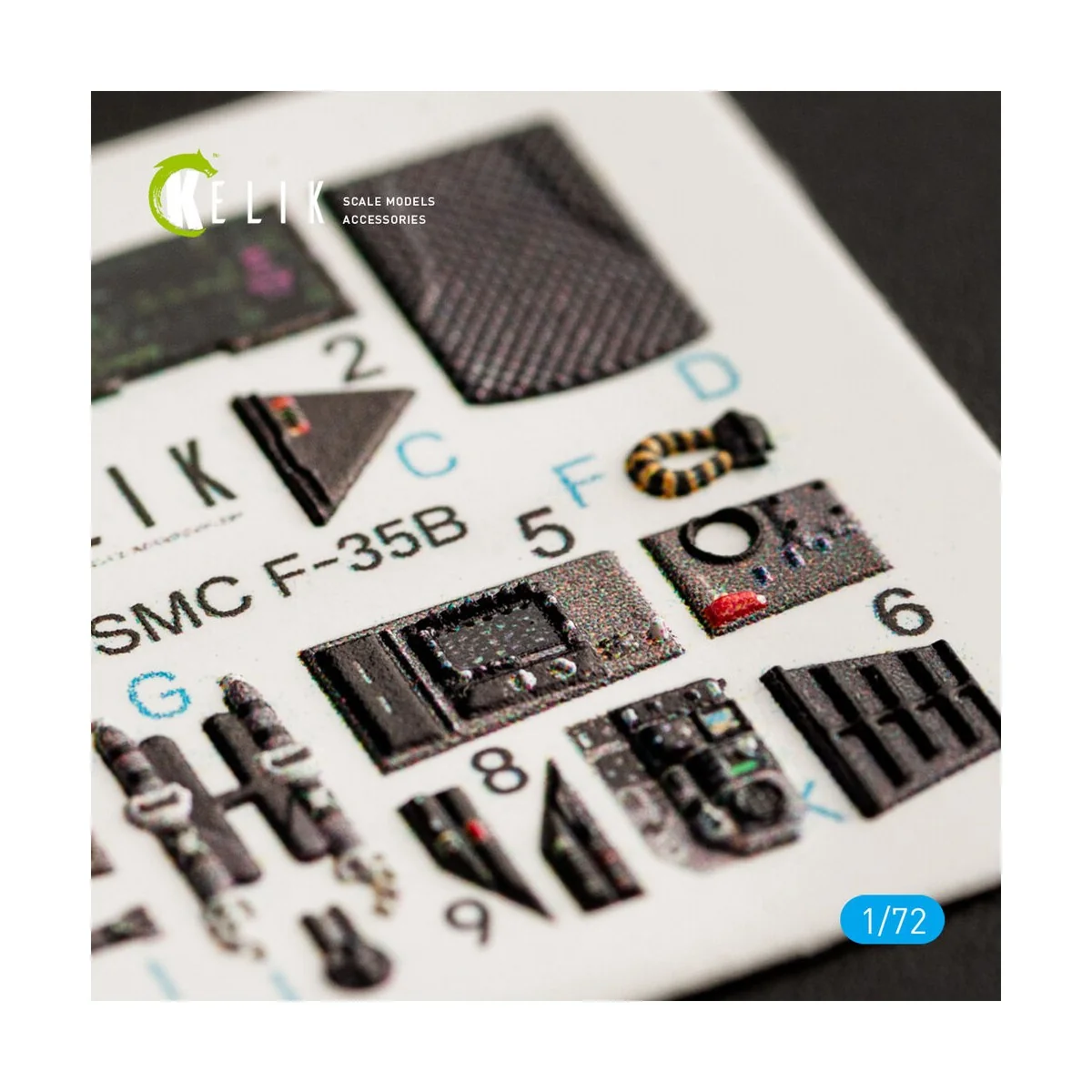 F-35B interior 3D decals for Academy kit, 1/72 - Kelik K72037