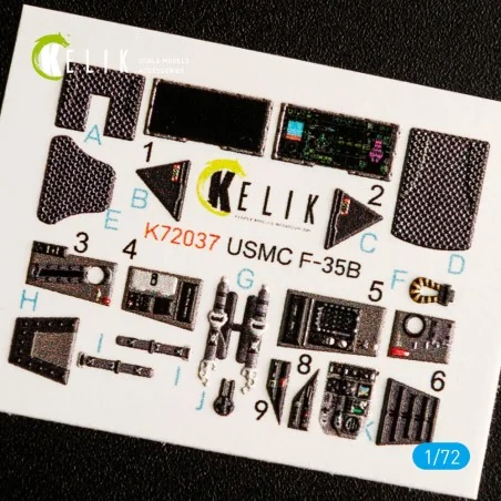 F-35B interior 3D decals for Academy kit, 1/72 - Kelik K72037