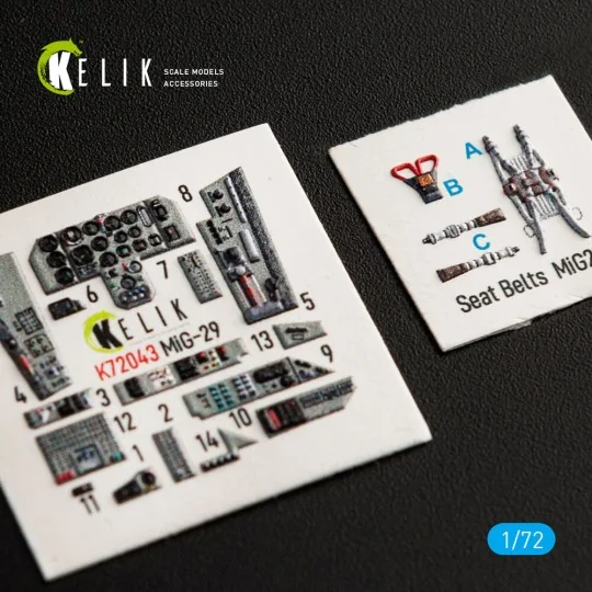 MiG-29 Fulcrum-A 9-12 interior 3D decals for GWH kit, 1/72 - Kelik ...