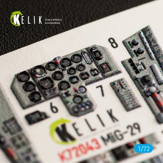 MiG-29 Fulcrum-A 9-12 interior 3D decals for GWH kit, 1/72 - Kelik ...