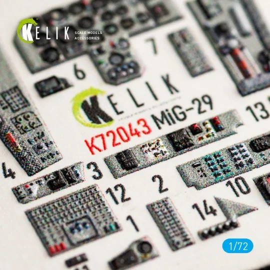 MiG-29 Fulcrum-A 9-12 interior 3D decals for GWH kit, 1/72 - Kelik ...