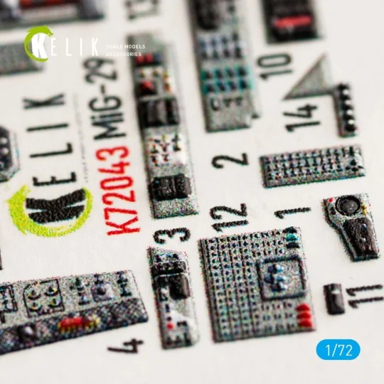 MiG-29 Fulcrum-A 9-12 interior 3D decals for GWH kit, 1/72 - Kelik ...