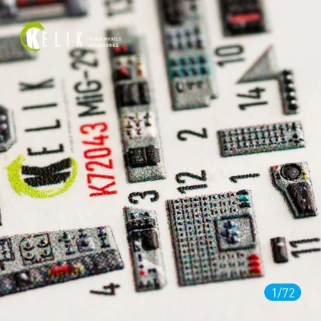 MiG-29 Fulcrum-A 9-12 interior 3D decals for GWH kit, 1/72 - Kelik ...