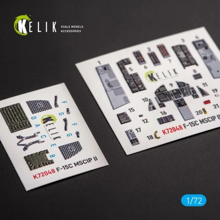 F-15C MSIP II Eagle interior 3D decals for GWH, 1/72 - Kelik K72048