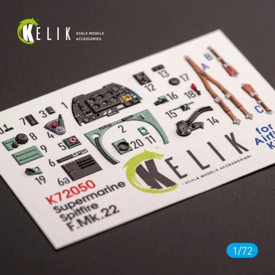 Spitfire F.Mk.22 - interior 3D decals for Airfix kit, 1/72 - Kelik ...