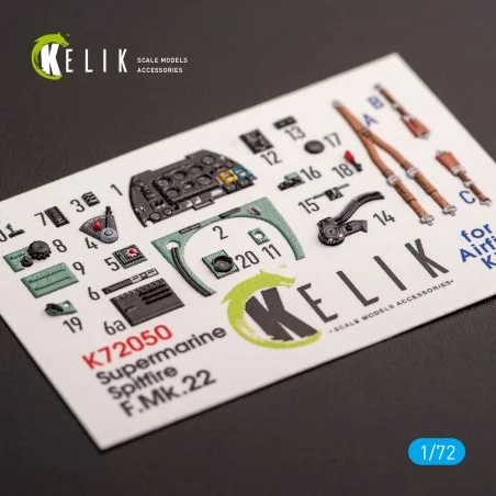 Spitfire F.Mk.22 - interior 3D decals for Airfix kit, 1/72 - Kelik ...