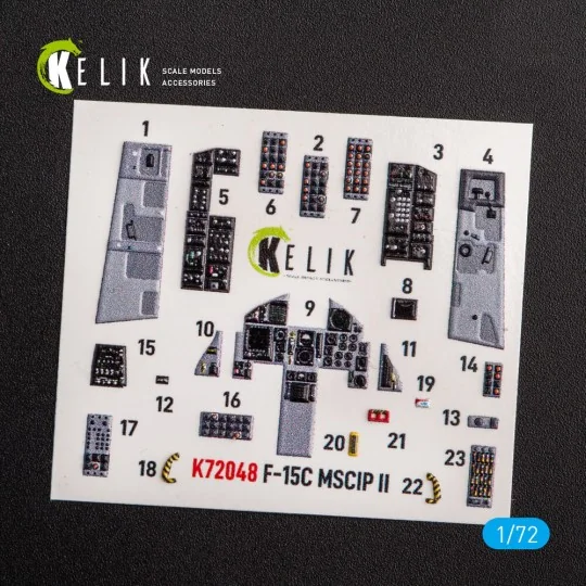 F-15C MSIP II Eagle interior 3D decals for GWH, 1/72 - Kelik K72048