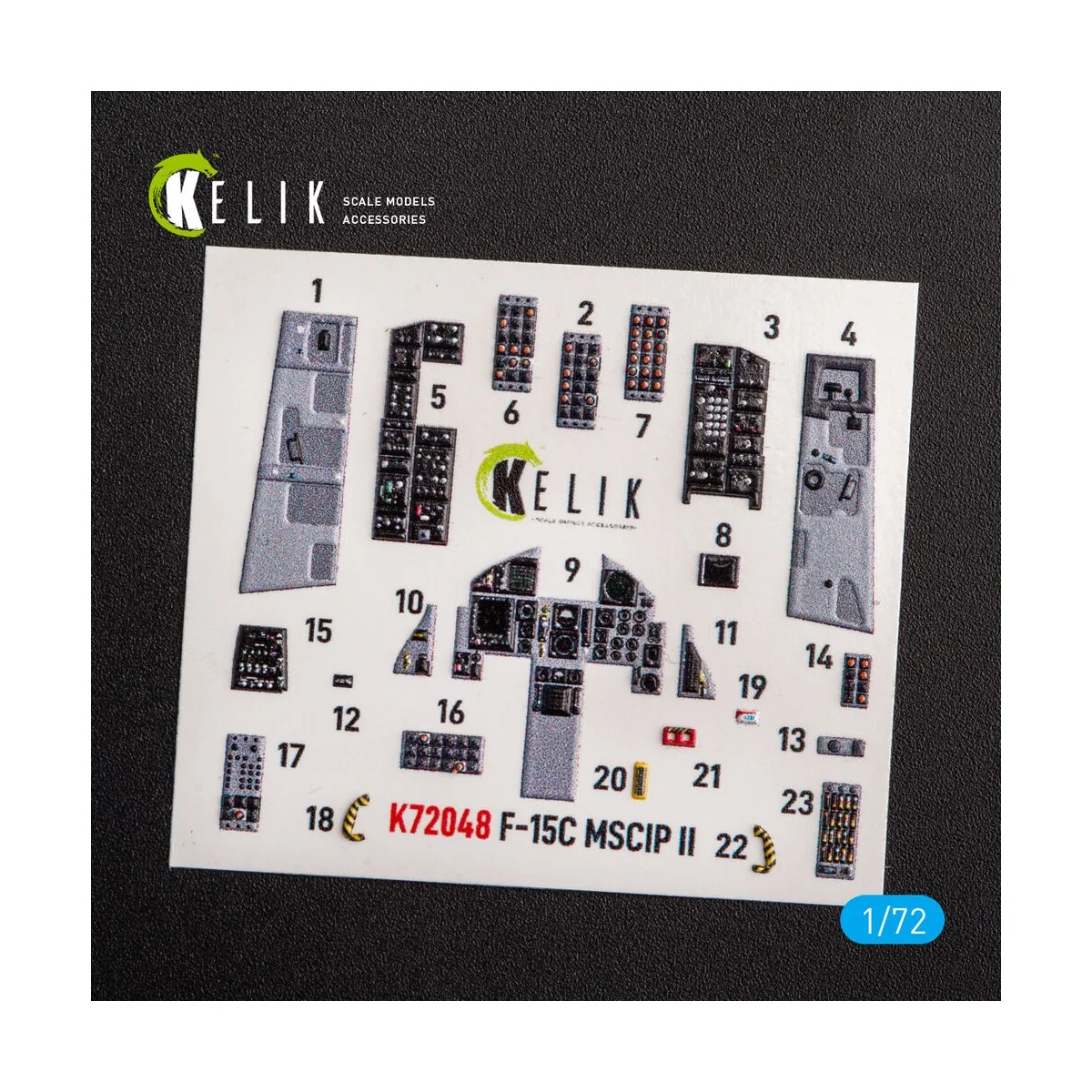 F-15C MSIP II Eagle interior 3D decals for GWH, 1/72 - Kelik K72048