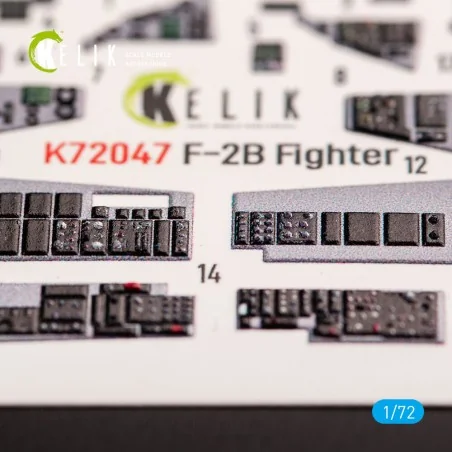 JASDF F-2B Fighter interior 3D decals for FineMolds kit, 1/72 - Kel...