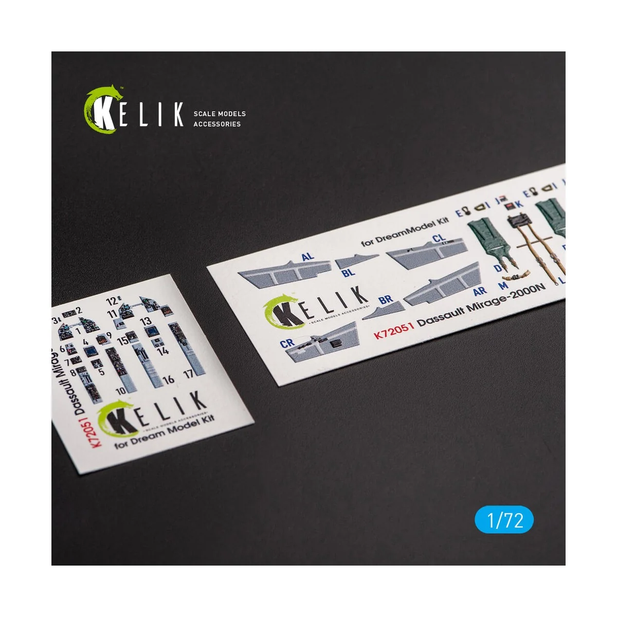 Mirage - 2000N - interior 3D decals for Dream Model kit, 1/72 - Kel...