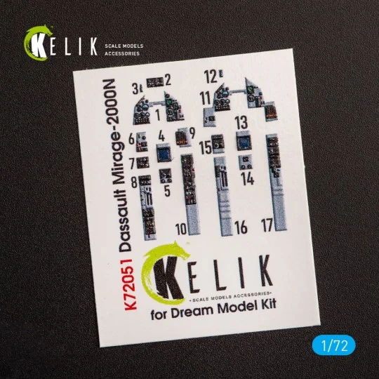 Mirage - 2000N - interior 3D decals for Dream Model kit, 1/72 - Kel...
