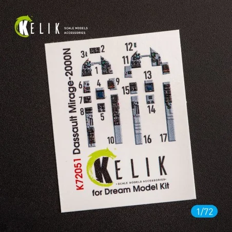 Mirage - 2000N - interior 3D decals for Dream Model kit, 1/72 - Kel...