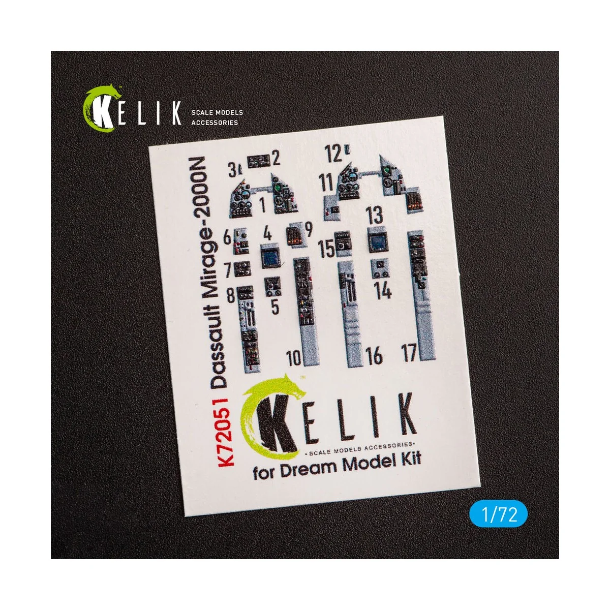 Mirage - 2000N - interior 3D decals for Dream Model kit, 1/72 - Kel...
