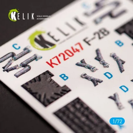 JASDF F-2B Fighter interior 3D decals for FineMolds kit, 1/72 - Kel...