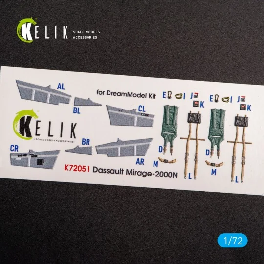 Mirage - 2000N - interior 3D decals for Dream Model kit, 1/72 - Kel...