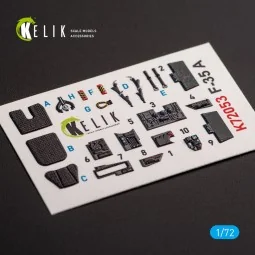 F-35A interior 3D decals for Tamiya kit, 1/72 - Kelik K72053