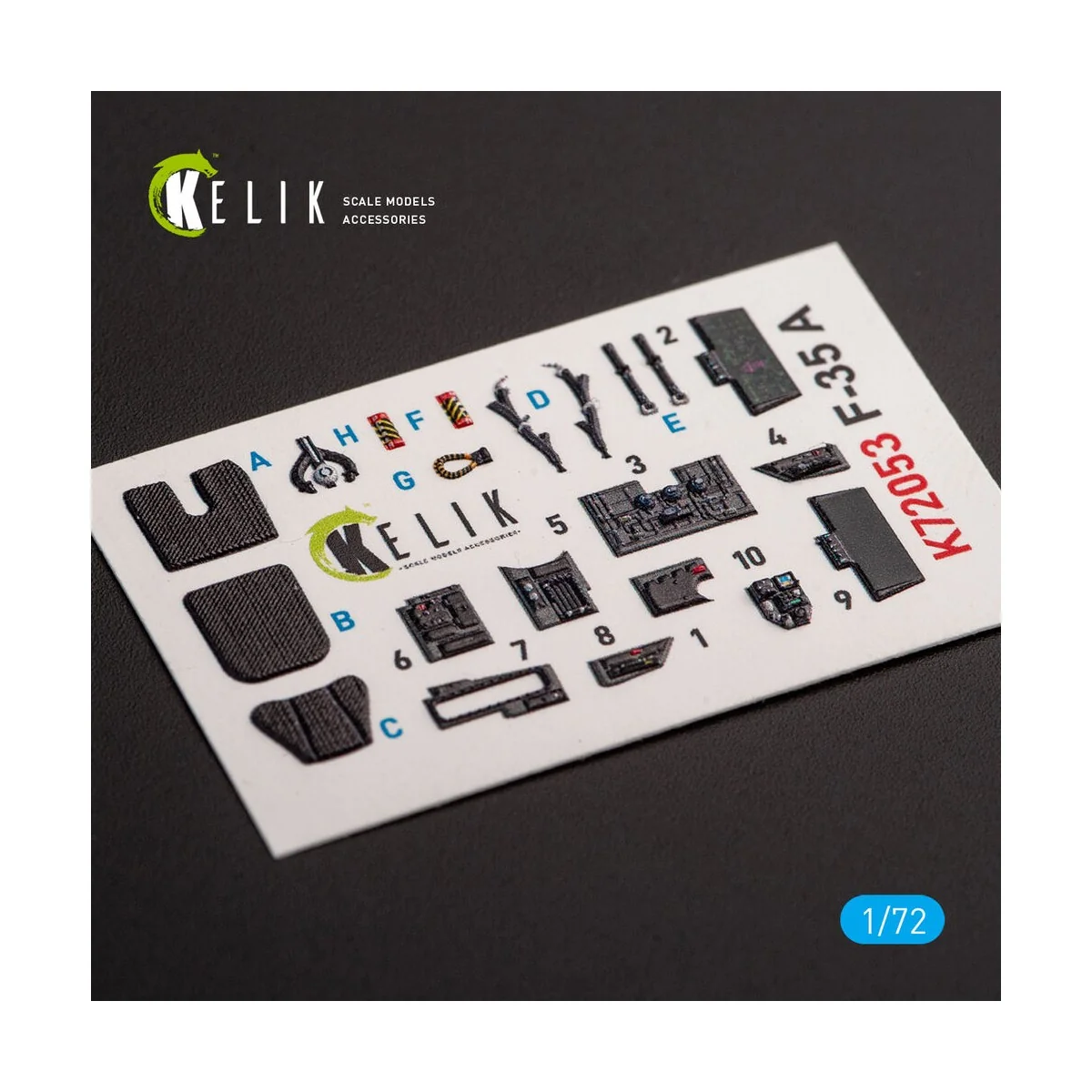 F-35A interior 3D decals for Tamiya kit, 1/72 - Kelik K72053