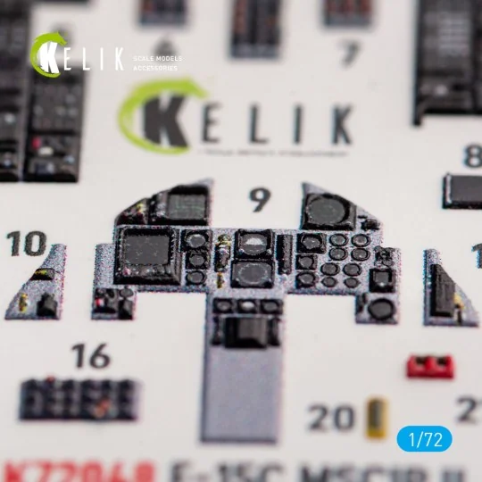 F-15C MSIP II Eagle interior 3D decals for GWH, 1/72 - Kelik K72048