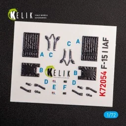 F-15I IAF Ra`am - interior 3D decals for GWH kit, 1/72 - Kelik K72054 2