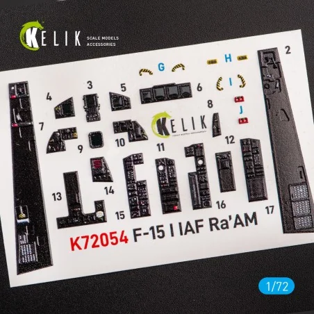 F-15I IAF Ra`am - interior 3D decals for GWH kit, 1/72 - Kelik K72054