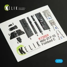 MiG-21 F-13 interior 3D decals for Revell kit, 1/72 - Kelik K72059
