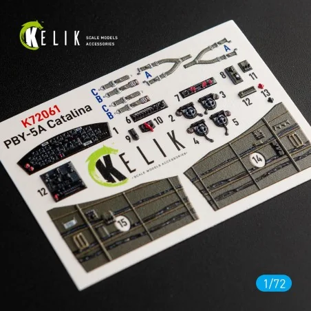PBY-5A Catalina interior 3D decals for Academy kit, 1/72 - Kelik K7...