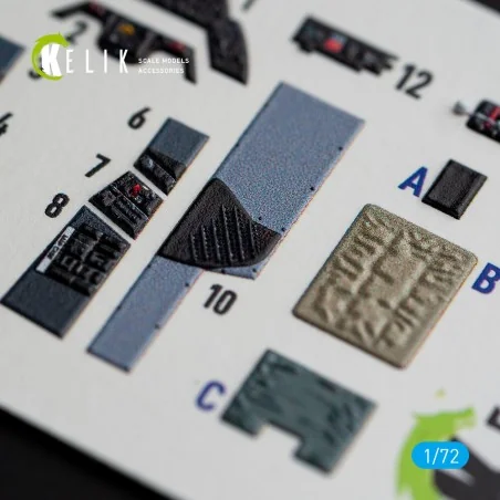 A1H Skyraider interior 3D decals for Hasegawa kit, 1/72 - Kelik K72064