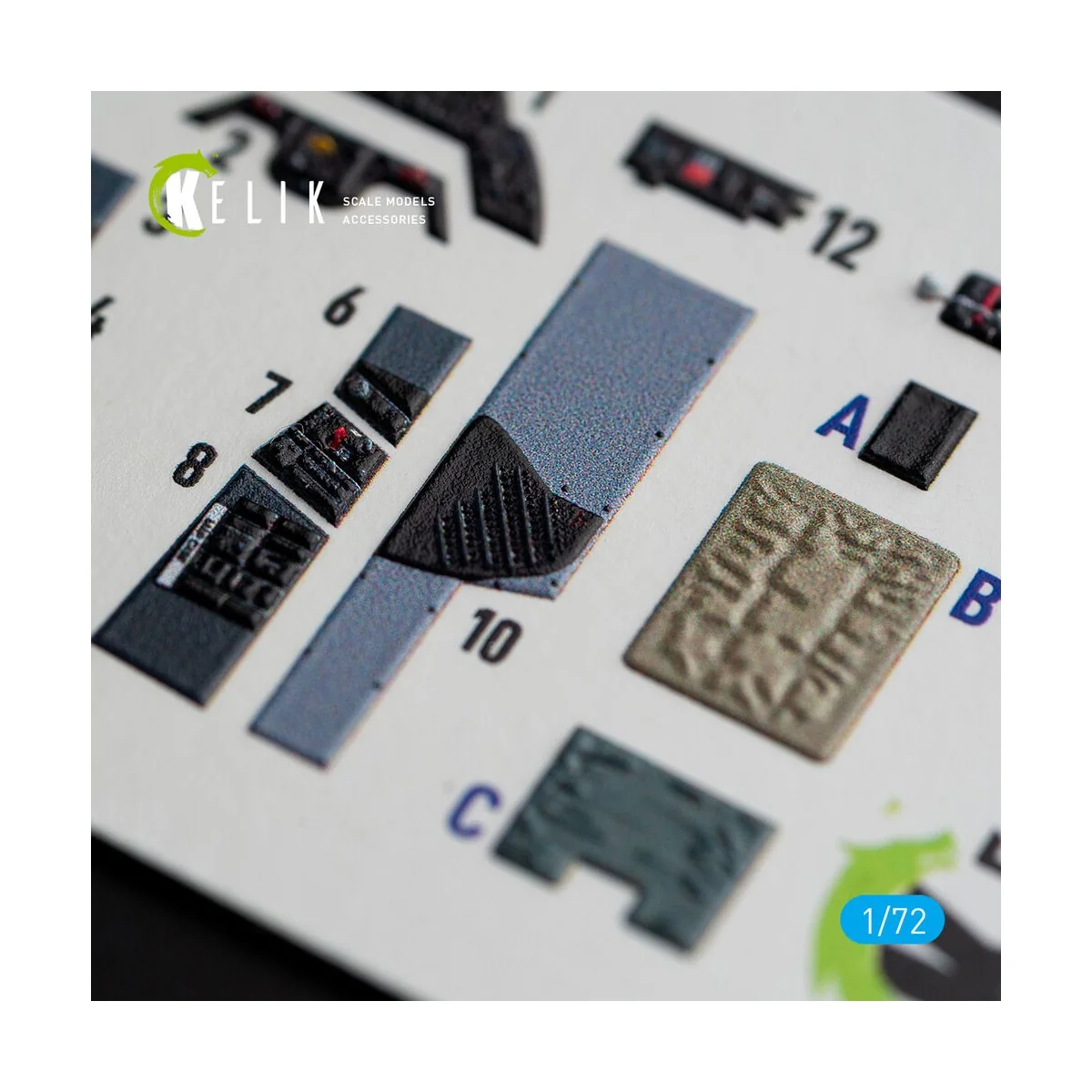 A1H Skyraider interior 3D decals for Hasegawa kit, 1/72 - Kelik K72064