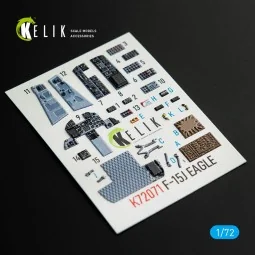 F-15J Eagle interior 3D decals for PLATZ kit, 1/72 - Kelik K72071